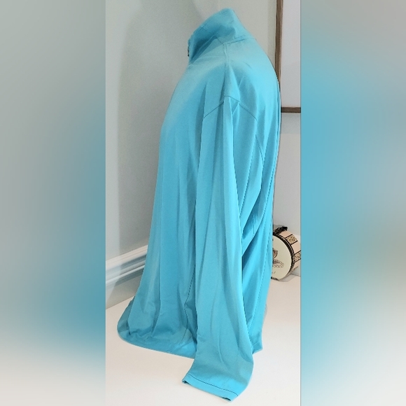 Tommy Bahama Aquamarine Blue High Neck Partial Zip Long Sleeve NWOT - Picture 3 of 7